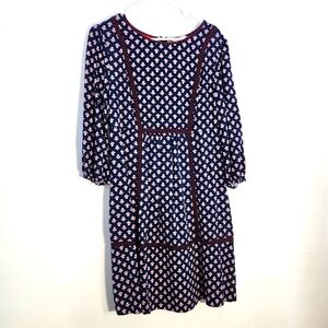 Boden Floral Navy and Pink Dress SIZE 12R